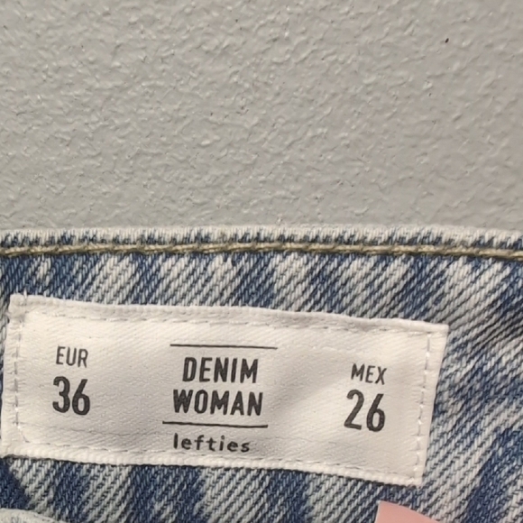 Lefties Blue High Rise Slim Fit Jeans. Size 36 Euro (Approx 26-27 US). NWT. - Picture 7 of 13